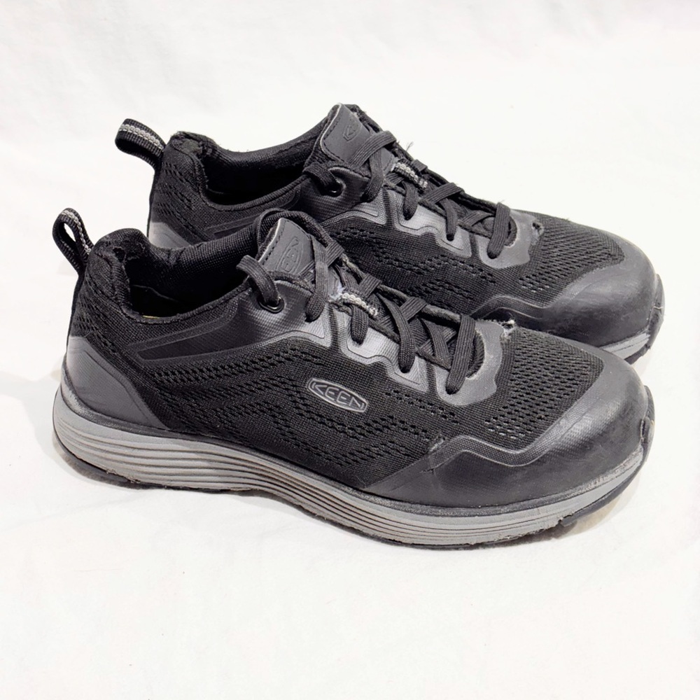 KEEN Utility Sparta Mens Size 8D Black Low Top Safety Toe EH Work Shoes